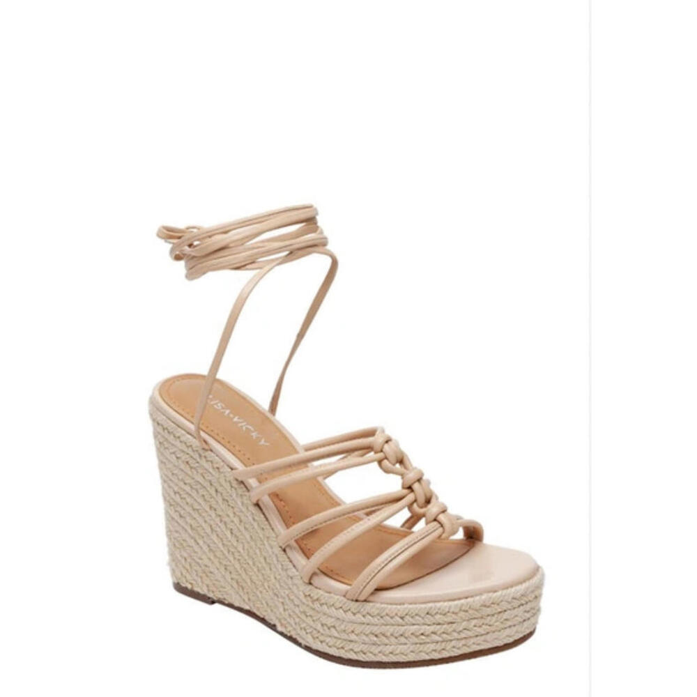 Lisa Vicky Beige Strappy Wedge Sandals